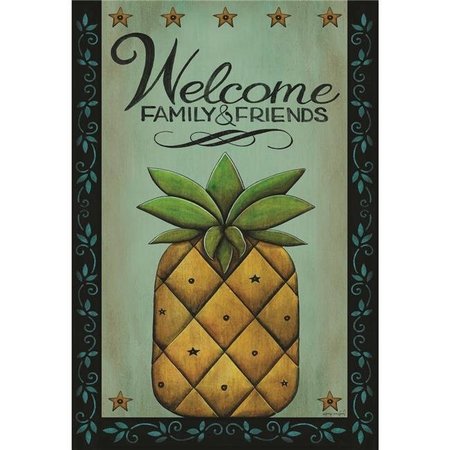 MAGNOLIA GARDEN FLAGS Magnolia Garden Flags M070021 30 x 44 in. Welcome Pineapple Polyester Garden Flag; Large M070021